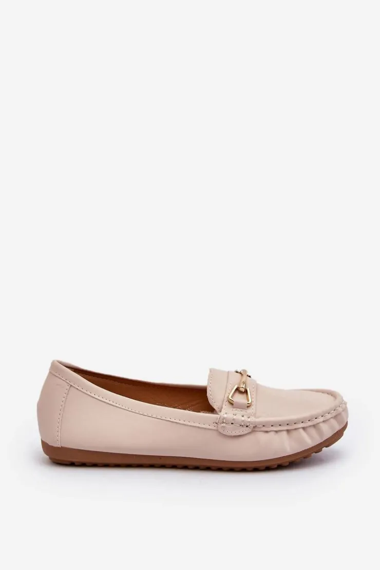 Boto Loafersy Damskie|Mokasyny Damskie Skórzane*Damskie Klasyczne Mokasyny Z Ozdobą Beżowe Ainslee Beżowy