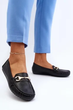 Boto Loafersy Damskie|Mokasyny Damskie Skórzane*Damskie Klasyczne Mokasyny Eko Skórzane Czarne Demese