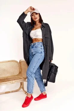 Damskie Big Star Shoes Damskie Klasyczne Niskie Trampki BIG STAR AA274007 Czerwone