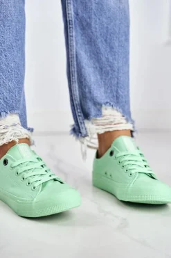 Big Star Shoes Trampki Damskie Big Star|Trampki Damskie Niskie*Damskie Klasyczne Niskie Trampki BIG STAR AA274030 Zielone