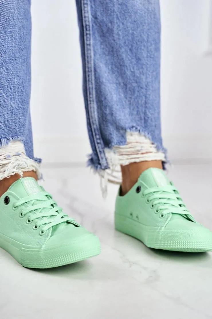 Big Star Shoes Trampki Damskie Big Star|Trampki Damskie Niskie*Damskie Klasyczne Niskie Trampki BIG STAR AA274030 Zielone