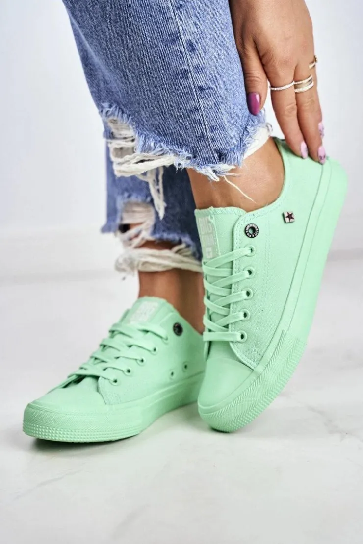 Big Star Shoes Trampki Damskie Big Star|Trampki Damskie Niskie*Damskie Klasyczne Niskie Trampki BIG STAR AA274030 Zielone