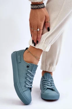 Damskie Big Star Shoes Damskie Klasyczne Niskie Trampki Big Star LL274019 Zielone