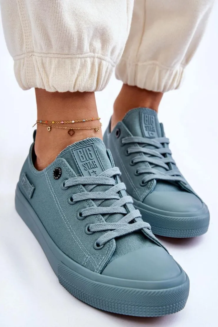 Damskie Big Star Shoes Damskie Klasyczne Niskie Trampki Big Star LL274019 Zielone