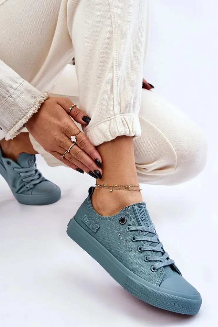 Damskie Big Star Shoes Damskie Klasyczne Niskie Trampki Big Star LL274019 Zielone