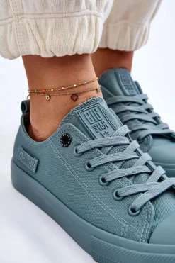 Damskie Big Star Shoes Damskie Klasyczne Niskie Trampki Big Star LL274019 Zielone