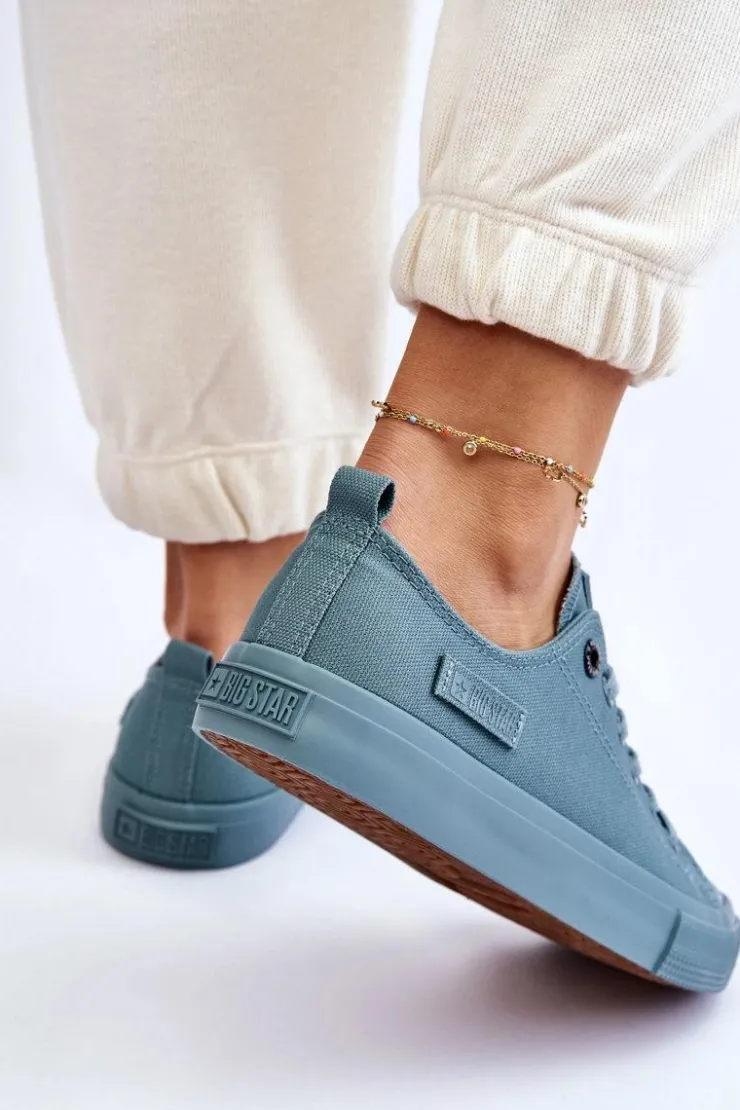 Damskie Big Star Shoes Damskie Klasyczne Niskie Trampki Big Star LL274019 Zielone