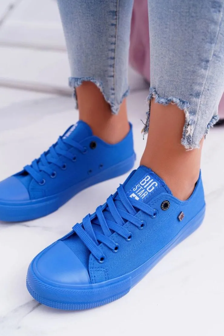 Damskie Big Star Shoes Damskie Klasyczne Niskie Trampki BIG STAR AA274011 Ciemno Niebieskie