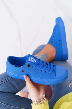 Damskie Big Star Shoes Damskie Klasyczne Niskie Trampki BIG STAR AA274011 Ciemno Niebieskie