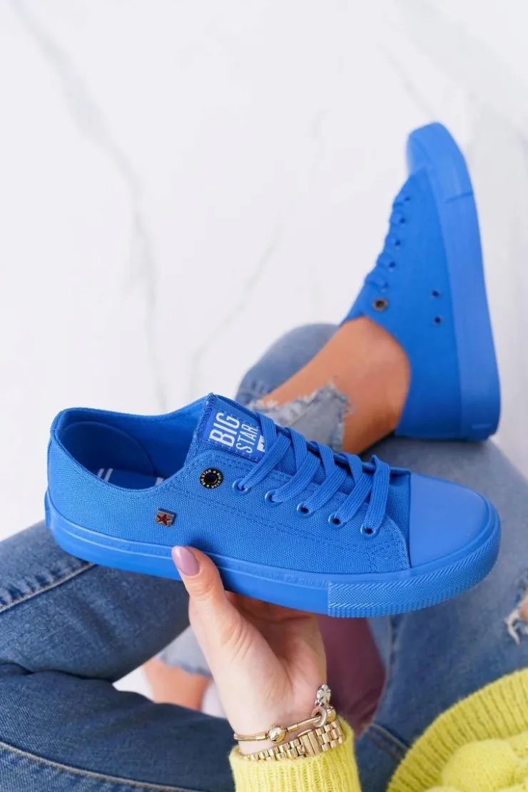 Damskie Big Star Shoes Damskie Klasyczne Niskie Trampki BIG STAR AA274011 Ciemno Niebieskie