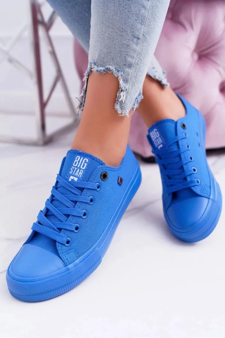 Damskie Big Star Shoes Damskie Klasyczne Niskie Trampki BIG STAR AA274011 Ciemno Niebieskie