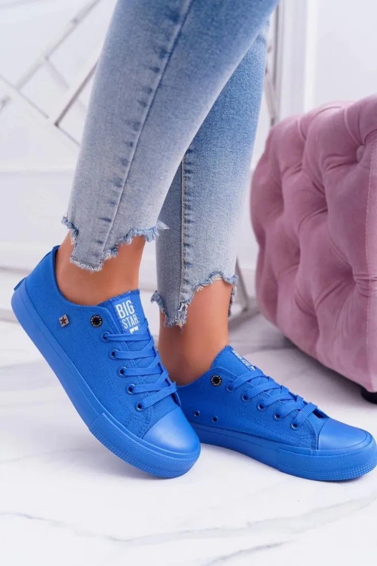 Damskie Big Star Shoes Damskie Klasyczne Niskie Trampki BIG STAR AA274011 Ciemno Niebieskie