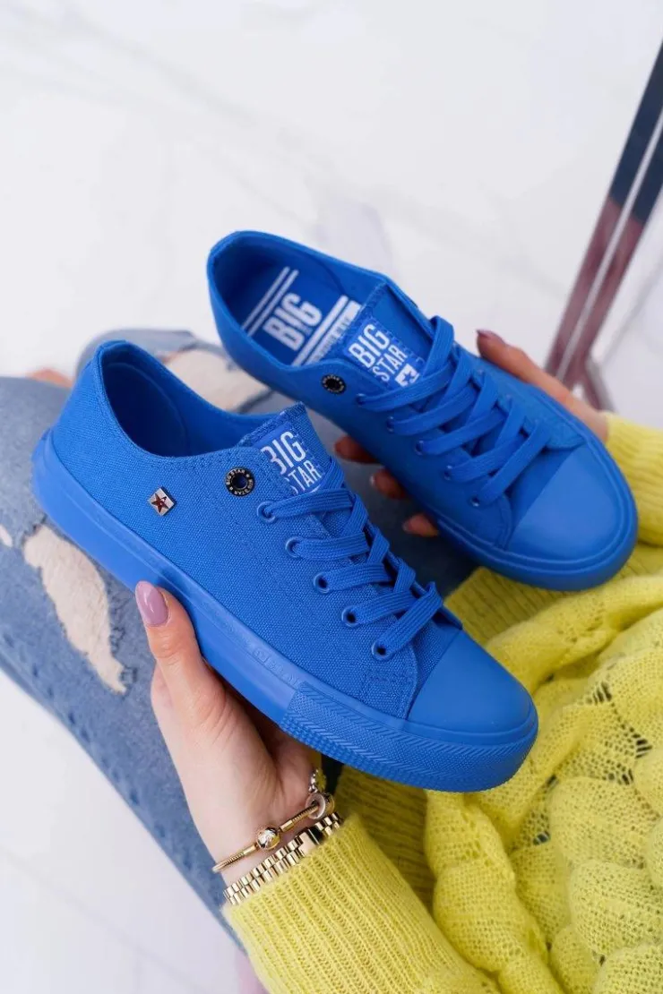 Damskie Big Star Shoes Damskie Klasyczne Niskie Trampki BIG STAR AA274011 Ciemno Niebieskie