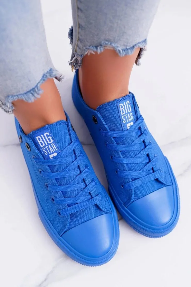 Damskie Big Star Shoes Damskie Klasyczne Niskie Trampki BIG STAR AA274011 Ciemno Niebieskie