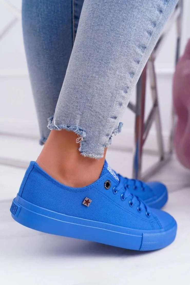 Damskie Big Star Shoes Damskie Klasyczne Niskie Trampki BIG STAR AA274011 Ciemno Niebieskie