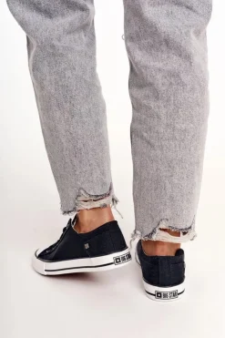 Damskie Big Star Shoes Damskie Klasyczne Niskie Trampki Big Star DD274338 Czarne