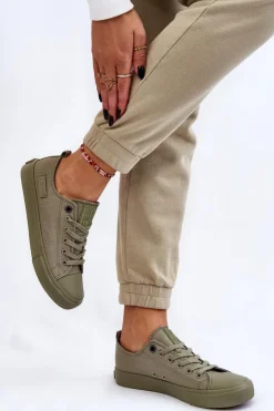 New Big Star Shoes Damskie Klasyczne Niskie Trampki Big Star LL274028 Zielone