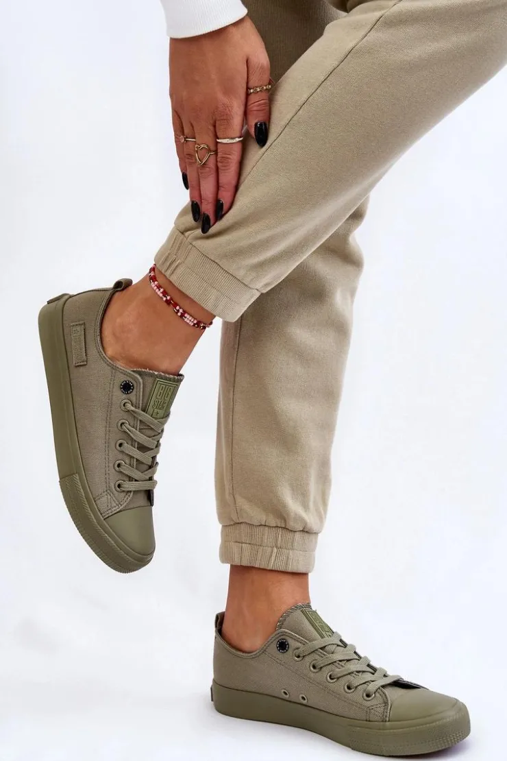 New Big Star Shoes Damskie Klasyczne Niskie Trampki Big Star LL274028 Zielone