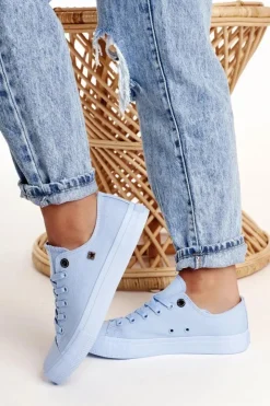 Damskie Big Star Shoes Damskie Klasyczne Niskie Trampki BIG STAR AA274029 Jasno Niebieskie