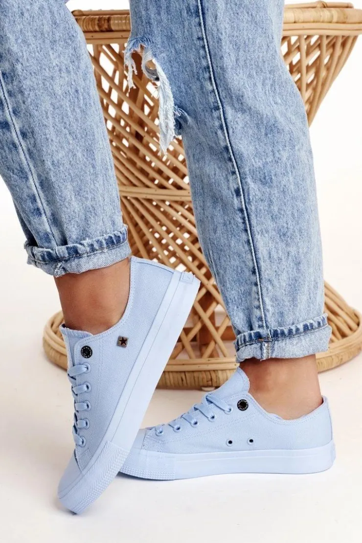 Damskie Big Star Shoes Damskie Klasyczne Niskie Trampki BIG STAR AA274029 Jasno Niebieskie