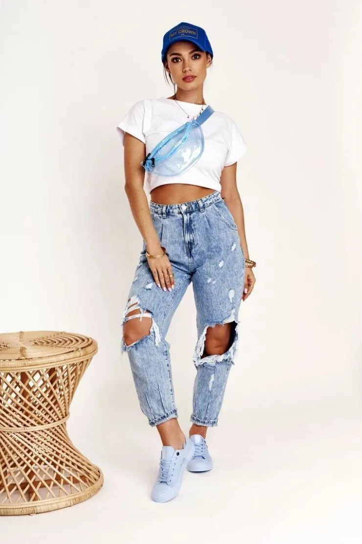 Damskie Big Star Shoes Damskie Klasyczne Niskie Trampki BIG STAR AA274029 Jasno Niebieskie