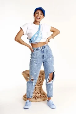 Damskie Big Star Shoes Damskie Klasyczne Niskie Trampki BIG STAR AA274029 Jasno Niebieskie