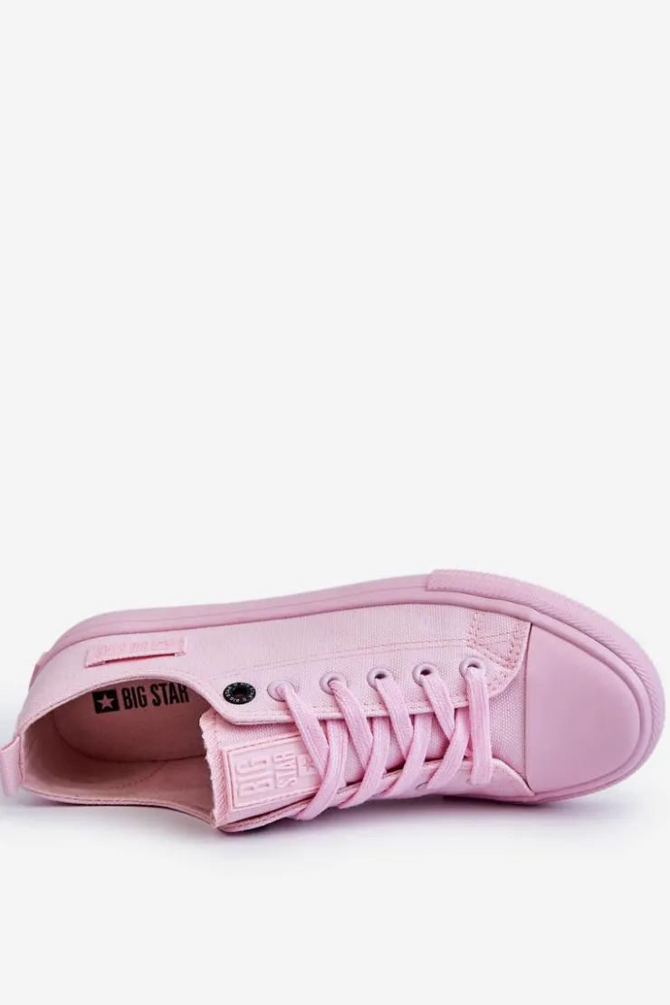 Outlet Big Star Shoes Damskie Klasyczne Niskie Trampki Big Star LL274022 Jasnoróżowe