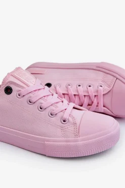 Outlet Big Star Shoes Damskie Klasyczne Niskie Trampki Big Star LL274022 Jasnoróżowe