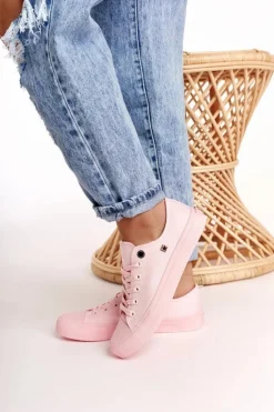 Big Star Shoes Damskie Klasyczne Niskie Trampki BIG STAR AA274028 Różowe