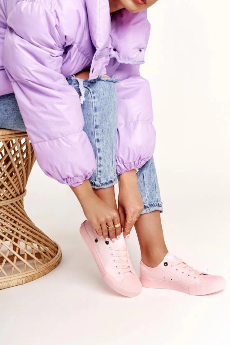 Big Star Shoes Damskie Klasyczne Niskie Trampki BIG STAR AA274028 Różowe