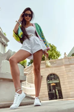 Damskie Big Star Shoes Damskie Klasyczne Niskie Trampki BIG STAR AA274010 Białe