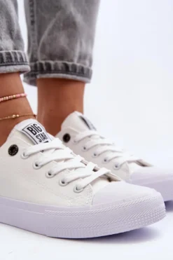 Damskie Big Star Shoes Damskie Klasyczne Niskie Trampki BIG STAR AA274010 Białe