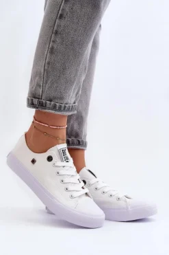 Damskie Big Star Shoes Damskie Klasyczne Niskie Trampki BIG STAR AA274010 Białe