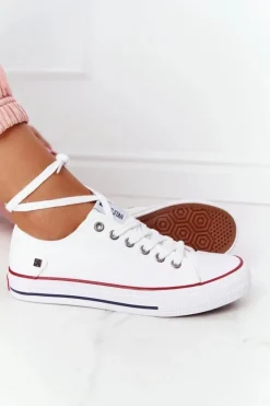 Big Star Shoes Trampki Damskie Big Star|Trampki Damskie Niskie*Damskie Klasyczne Niskie Trampki Big Star DD274336 Białe Biały