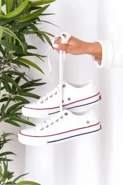 Big Star Shoes Trampki Damskie Big Star|Trampki Damskie Niskie*Damskie Klasyczne Niskie Trampki Big Star DD274336 Białe Biały