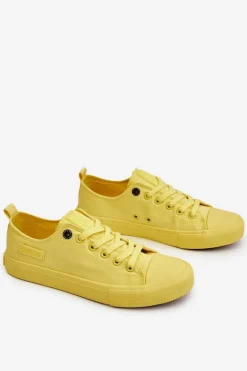 Damskie Big Star Shoes Damskie Klasyczne Niskie Trampki Big Star LL274026 Żółte