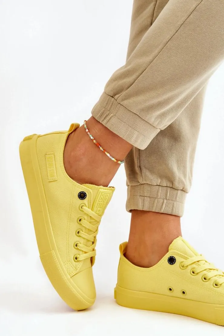 Damskie Big Star Shoes Damskie Klasyczne Niskie Trampki Big Star LL274026 Żółte