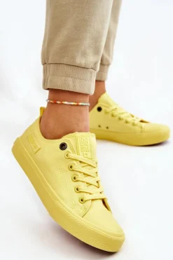 Damskie Big Star Shoes Damskie Klasyczne Niskie Trampki Big Star LL274026 Żółte