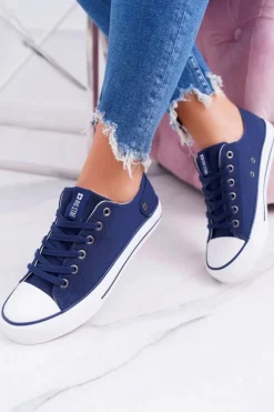 Big Star Shoes Trampki Damskie Big Star|Trampki Damskie Niskie*Damskie Klasyczne Niskie Trampki Big Star DD274335 Granatowe