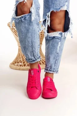 Big Star Shoes Damskie Klasyczne Niskie Trampki BIG STAR AA274013 Fuksja