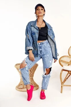 Big Star Shoes Damskie Klasyczne Niskie Trampki BIG STAR AA274013 Fuksja