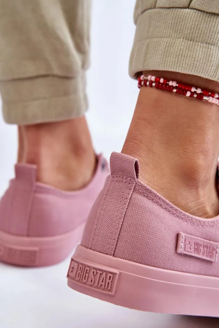Big Star Shoes Trampki Damskie Big Star|Trampki Damskie Niskie*Damskie Klasyczne Niskie Trampki Big Star LL274027 Różowe