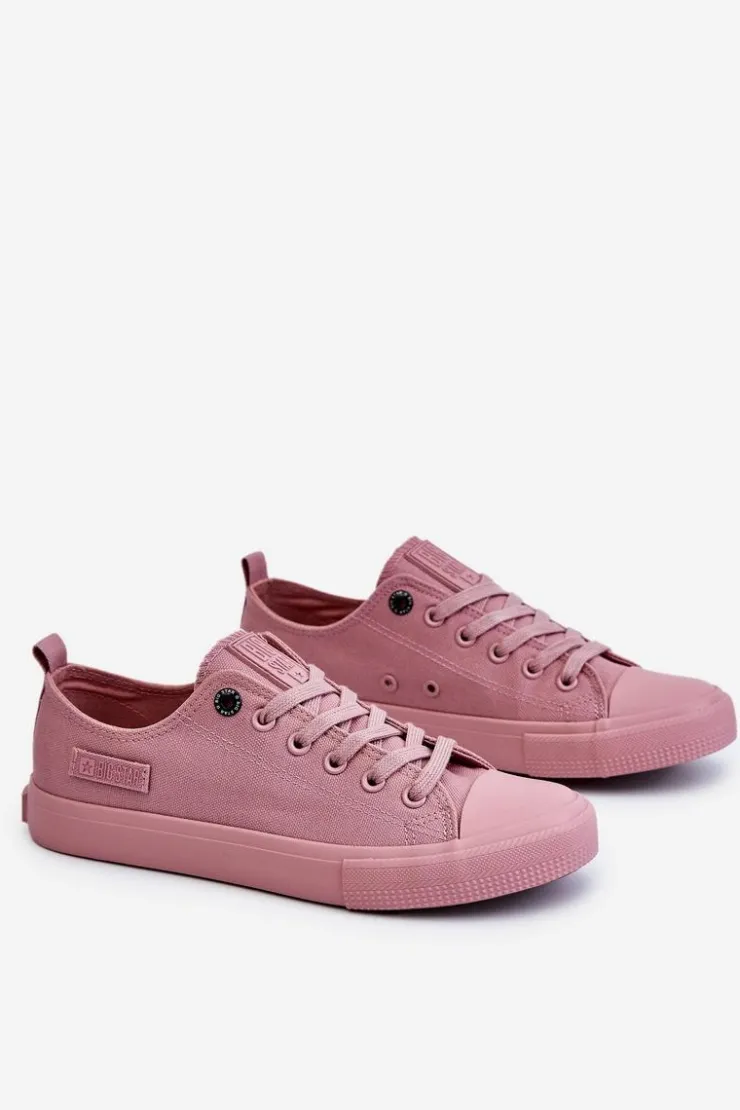 Big Star Shoes Trampki Damskie Big Star|Trampki Damskie Niskie*Damskie Klasyczne Niskie Trampki Big Star LL274027 Różowe