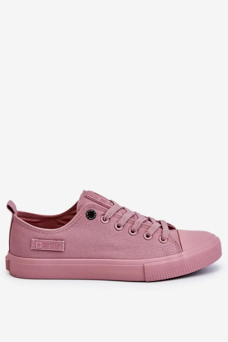 Big Star Shoes Trampki Damskie Big Star|Trampki Damskie Niskie*Damskie Klasyczne Niskie Trampki Big Star LL274027 Różowe