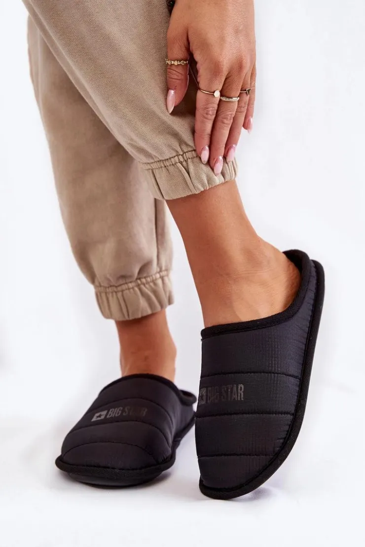 Damskie Big Star Shoes Damskie Klasyczne Papcie Big Star KK274602 Czarne