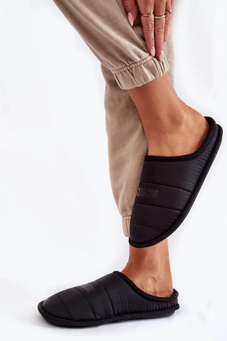 Damskie Big Star Shoes Damskie Klasyczne Papcie Big Star KK274602 Czarne