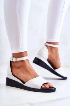 Damskie Buty damskie Vinceza Damskie Klasyczne Sandały Na Sprzączkę Białe Deserve