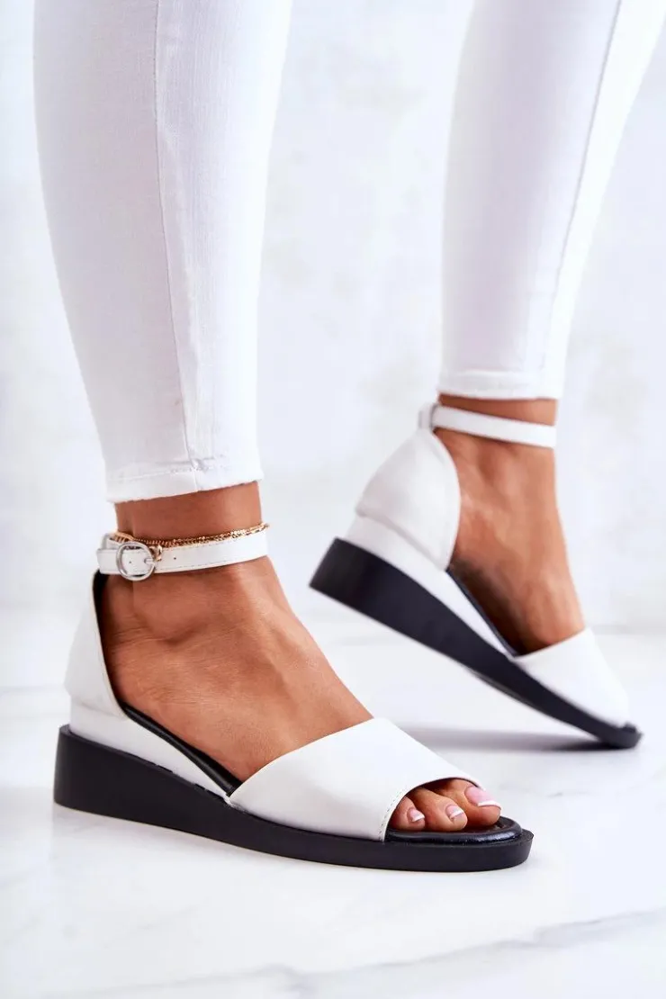 Damskie Buty damskie Vinceza Damskie Klasyczne Sandały Na Sprzączkę Białe Deserve