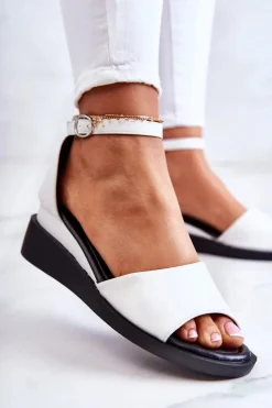 Damskie Buty damskie Vinceza Damskie Klasyczne Sandały Na Sprzączkę Białe Deserve