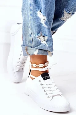 Best Boto Damskie Klasyczne Trampki Białe My Promise